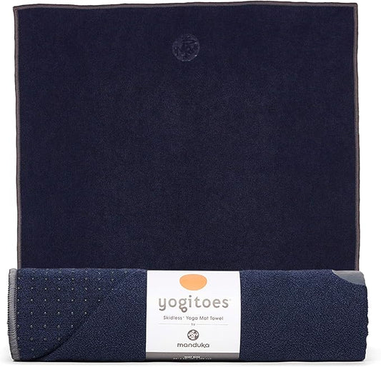 Manduka Yogitoes Yoga Towel – Rubber Grip Dots Non-Slip Bottom, Quick Dry Fitness Towel for Hot Yoga, Pilates, Exercise-GravixFit