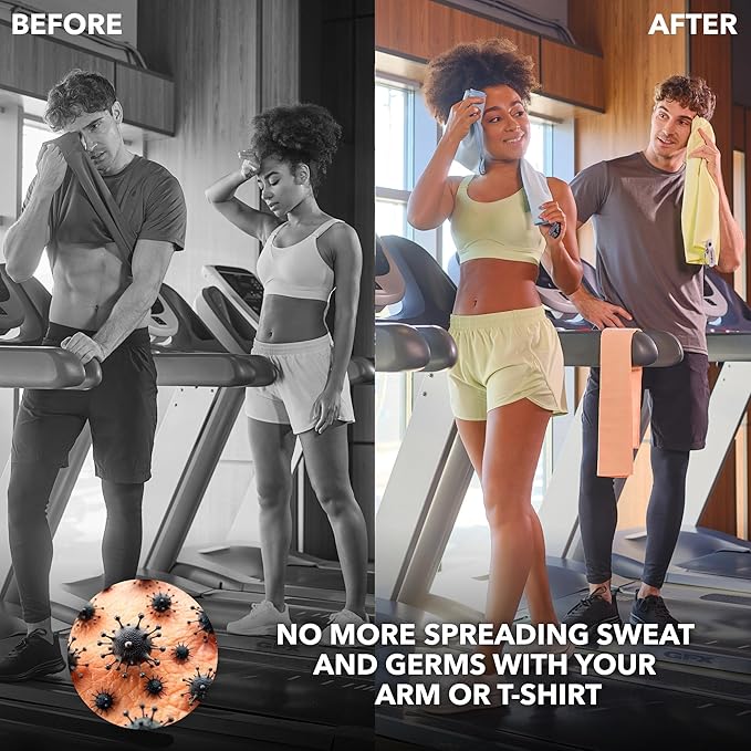 Microfiber Workout Towels - Quick Dry, Highly Absorbing, Odor-Free, for Women & Men - Gym Sweat Sports Towel for Hot Yoga, Tennis, Running, Exercise, Working Out, Camping, Set of 5 Pastel-GravixFit