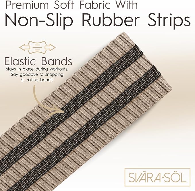 Fabric Resistance Bands Set of 3 for Legs, Glutes, Arms, Booty Bands for Women and Men, Resistance Bands for Working Out, Physical Therapy, Strength Training, Elastic Bands for Exercise-GravixFit