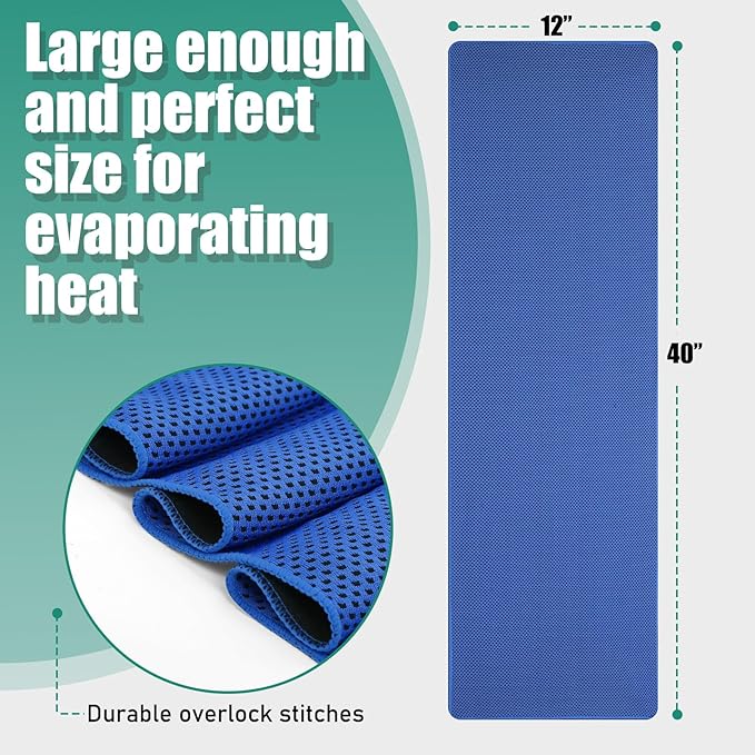 Cooling Towels Pack of 30, 40"*12" Neck Cool Towel Bulk, Cold Towels for Neck and Face, Cooling Rags Sports Towel for Hot Weather, Running, Soccer, Yoga, Gym, Golf-GravixFit