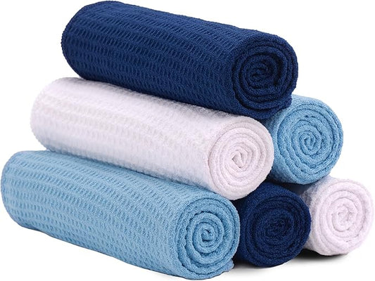 S&T INC. Microfiber Gym Towels, Yoga Towel for Home and Gym Bag, 16 Inch x 27 Inch, 6 Pack-GravixFit