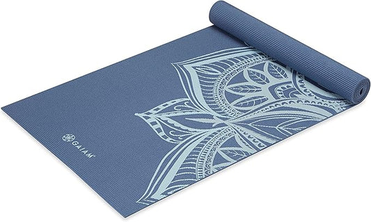 Gaiam Yoga Mat - Premium 5mm Print Thick Non Slip Exercise & Fitness Mat for All Types of Yoga, Pilates & Floor Workouts (68" x 24" x 5mm)-GravixFit