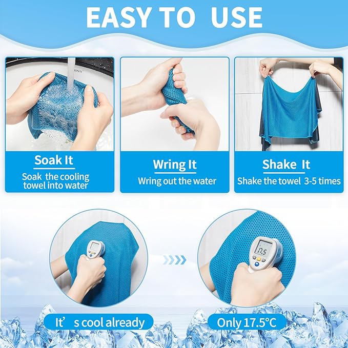 Honoson Cooling Towel Bulk - Neck & Face Cool Chilly Towels Microfiber Breathable Sport Sweat Rag for Gym, Yoga, Travel, Camping, Running, Outdoor-GravixFit