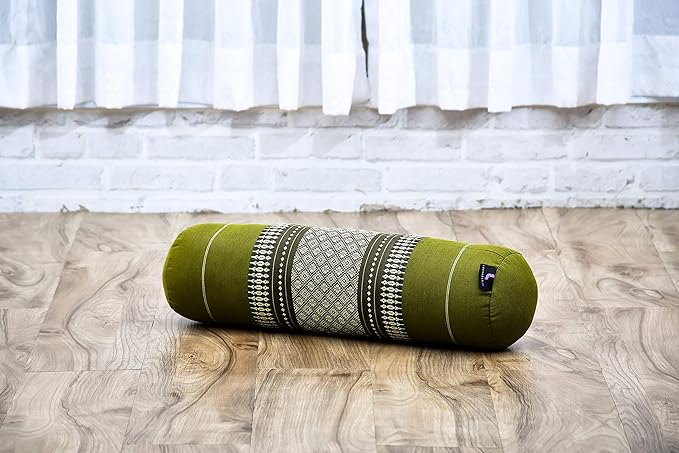 Leewadee Small Yoga Bolster – Shape-Retaining Cervical Neck Roll, Tube Pillow for Comfortable Reading, Kapok Filling, 22 x 6 x 6 inches-GravixFit