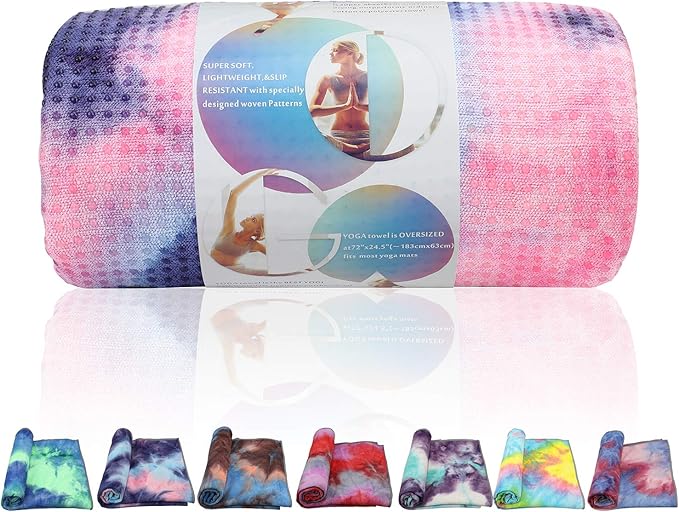 Yoga Towels , Non Slip Hot Yoga Towel Skidless Waffle Texture, 100% Absorbent Odorless Microfiber Yoga Blanket, Standard Sized 24 inchx1-GravixFit
