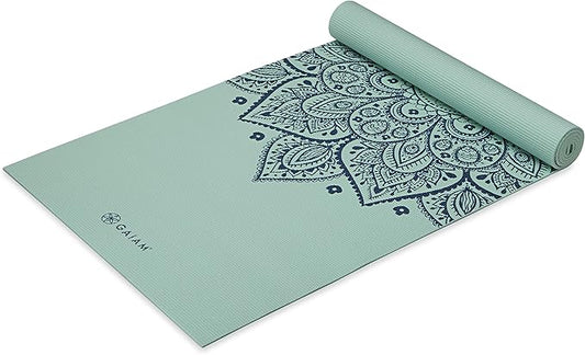 Gaiam Yoga Mat - Premium 5mm Print Thick Non Slip Exercise & Fitness Mat for All Types of Yoga, Pilates & Floor Workouts (68" x 24" x 5mm)-GravixFit