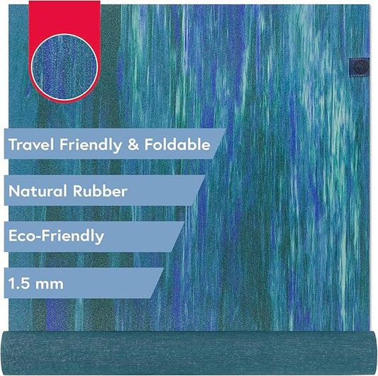 Manduka eKO SuperLite Yoga Mat - 1.5mm Natural Rubber | Foldable & Travel Friendly | Soft Textured Surface | Eco-friendly-GravixFit