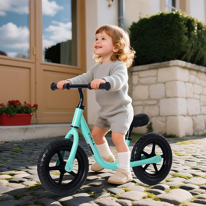 12 inch Toddler Balance Bike Adjustable Handlebar & Seat Anti-Slip Grip Suitable for 2-5 Years Old with Footrest Lightweight for Tolddlers Boys Girls Multiple Colors to Choose-GravixFit