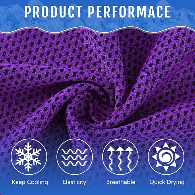 Hosuly 30 Pack Cooling Towels, 40"x12" Ice Breathable Soft Chilly Sweat Rag Microfiber Workout Rags for Gym Cooling Towels for Neck and Face for Yoga Golf Sport Running-GravixFit