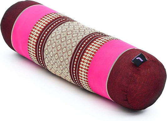 Leewadee Small Yoga Bolster – Shape-Retaining Cervical Neck Roll, Tube Pillow for Comfortable Reading, Kapok Filling, 22 x 6 x 6 inches-GravixFit