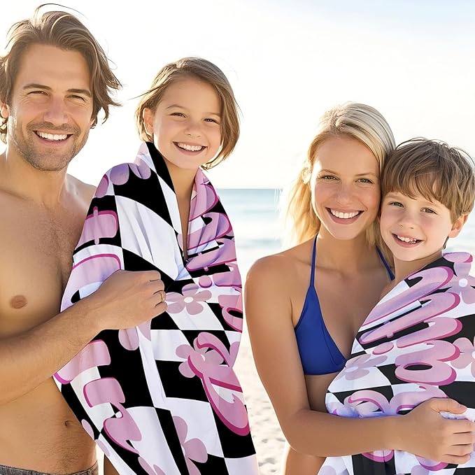 JML Personalized Beach Towel with Name, Custom Flower Beach Towel, Customized Microfiber Pool Towel, Quick Dry & Absorbent Swim Towel for Adult,Mother's Day, Birthday, Summer Holiday,Vacation-GravixFit