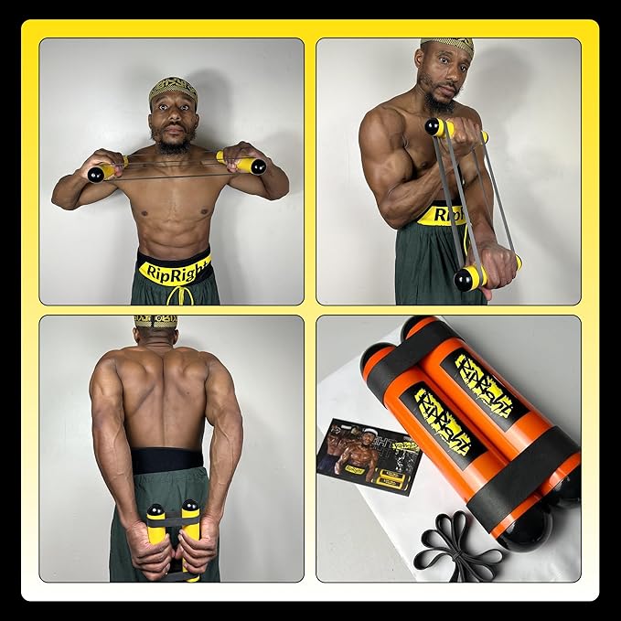 Premium RipStick Pillz, Workout Equipment for Joint Rehab, Shoulder Strength, Resistance Training, and Muscle Building, with 6 Adjustable Resistance Bands-GravixFit