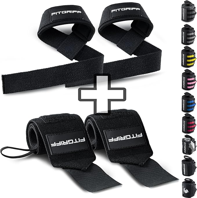 Fitgriff® Lifting Straps & Wrist Wraps (Bundle) Superior Support for Weightlifting & Gym Workouts - for Men and Women-GravixFit
