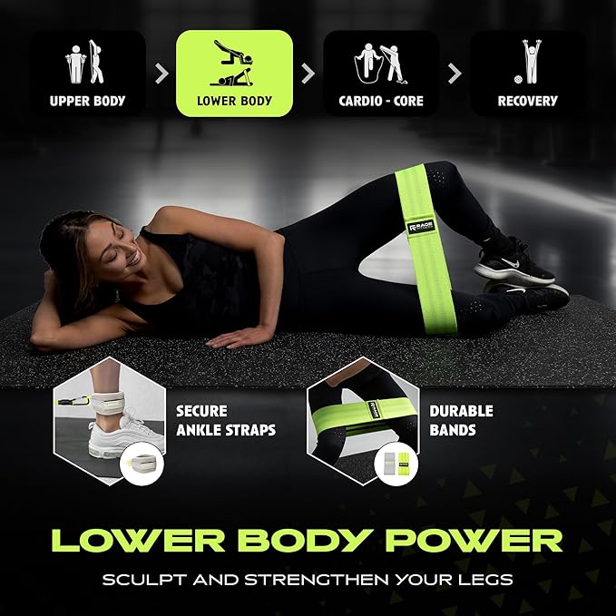 Ex Kit Home Gym Equipment with Carry Bag - 10Pcs Resistance Bands Kit with Handles, Door Anchor, Jump Rope, Booty Bands & More – Full Body Workout Bands Set for Strength, Cardio & Flexibility-GravixFit