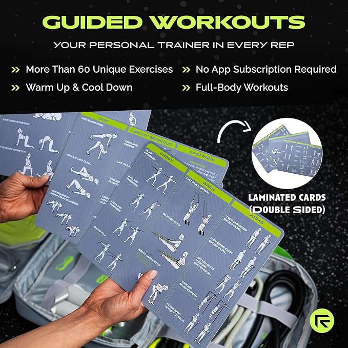 Ex Kit Home Gym Equipment with Carry Bag - 10Pcs Resistance Bands Kit with Handles, Door Anchor, Jump Rope, Booty Bands & More – Full Body Workout Bands Set for Strength, Cardio & Flexibility-GravixFit