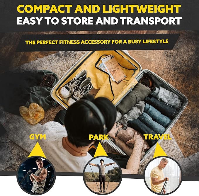 Long Resistance Bands for Working Out Men and Women - Set of 5 Pull-Up Bands, Rubber Handles and Door Anchor - Workout Bands Resistance for Men - Exercise Bands Resistance Bands Set-GravixFit