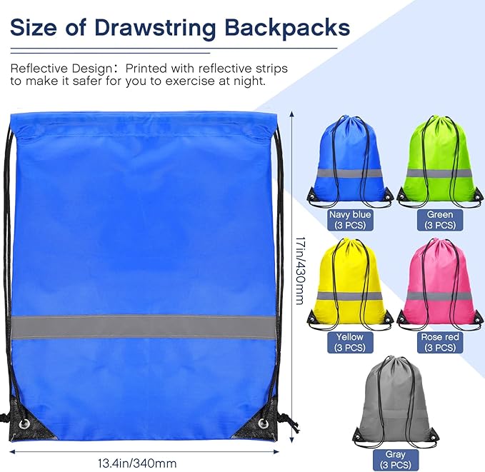 90 Pcs Workout Loop Resistance Bands Bulk, Gym Elastic Bands Set for Fitness Sport Class Students Members Gift Physical, 5 Pieces Each Set, with Large Drawstring Backpack Bags-GravixFit