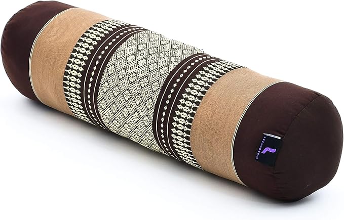 Leewadee Small Yoga Bolster – Shape-Retaining Cervical Neck Roll, Tube Pillow for Comfortable Reading, Kapok Filling, 22 x 6 x 6 inches-GravixFit