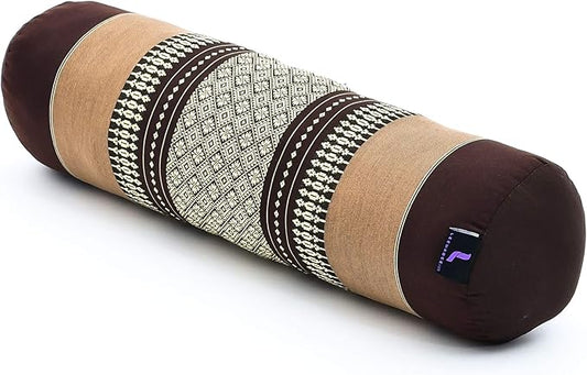 Leewadee Small Yoga Bolster – Shape-Retaining Cervical Neck Roll, Tube Pillow for Comfortable Reading, Kapok Filling, 22 x 6 x 6 inches-GravixFit