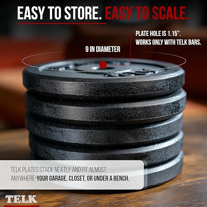 TELK – Adjustable Dumbbell Set – Home Gym Weight Set with Baked Enamel Cast Iron Plates – Space-Saving Free Weights for Strength Training-GravixFit
