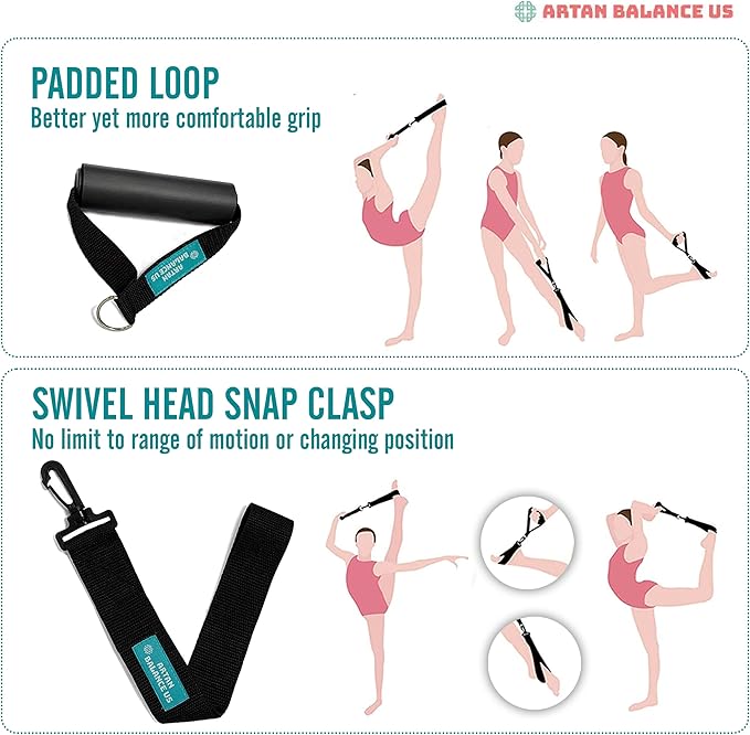 Stretching Straps for Flexibility, Balance, and Leg Stretching – Multiple Styles for Yoga, Ballet, Dance, Gymnastics & Physical Therapy-GravixFit