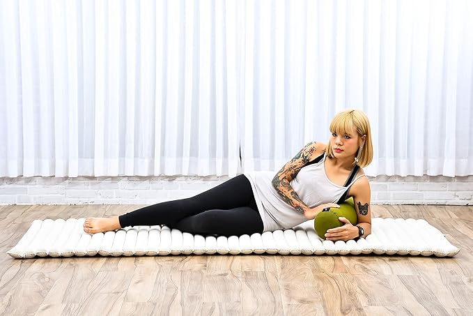 Leewadee Small Yoga Bolster – Shape-Retaining Cervical Neck Roll, Tube Pillow for Comfortable Reading, Kapok Filling, 22 x 6 x 6 inches-GravixFit