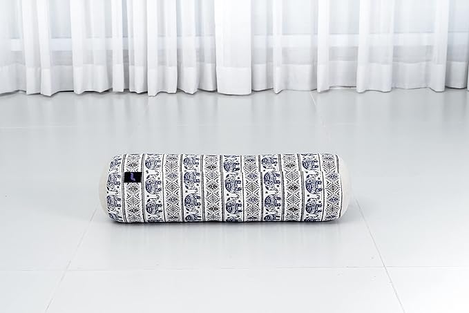 Leewadee Small Yoga Bolster – Shape-Retaining Cervical Neck Roll, Tube Pillow for Comfortable Reading, Kapok Filling, 22 x 6 x 6 inches-GravixFit