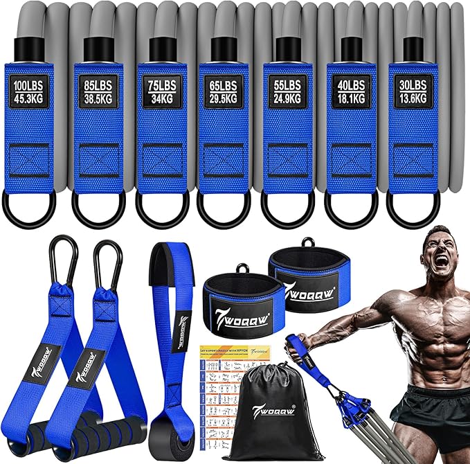 Heavy Resistance Bands for Working Out, 350lbs/450lbs Exercise Bands with Handles, Workout Bands Set for Men, Fitness Weight Bands for Muscle Strength Training, Stretching, Slim, Home Gym Equipment-GravixFit