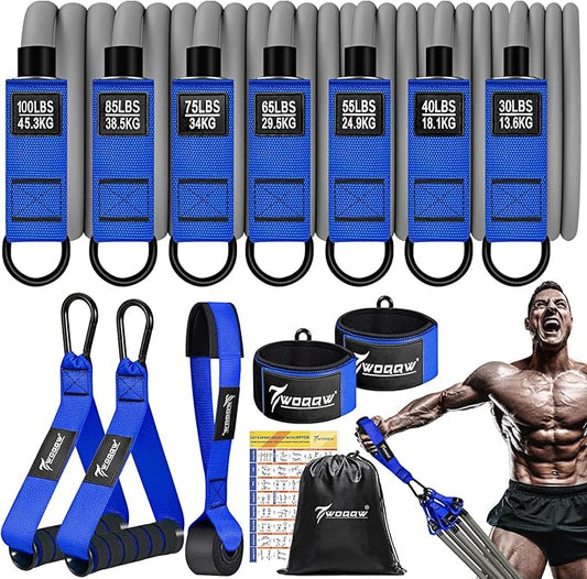 Heavy Resistance Bands for Working Out, 350lbs/450lbs Exercise Bands with Handles, Workout Bands Set for Men, Fitness Weight Bands for Muscle Strength Training, Stretching, Slim, Home Gym Equipment-GravixFit