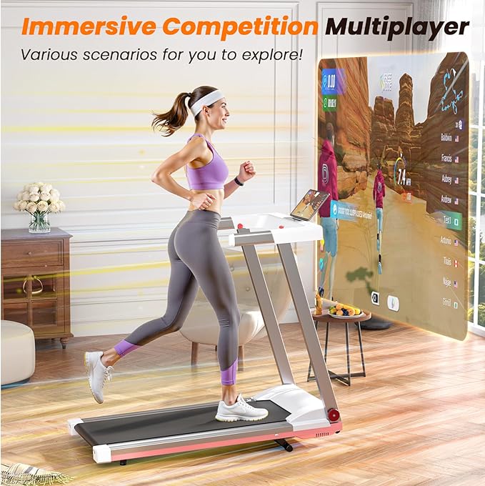Treadmills for Home, 4-in-1 Foldable Treadmill with Incline, 300 LBS Capacity Running Treadmills for Home Small Spaces with Handles, 3.0 HP Folding Treadmill with Smart APP-GravixFit