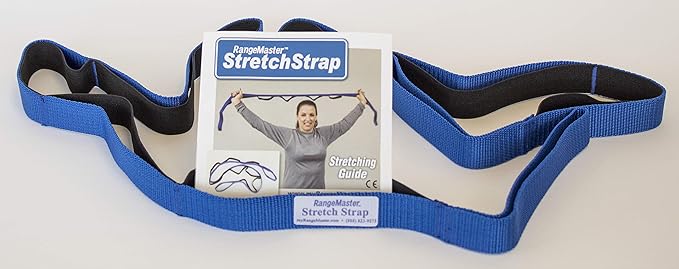 RangeMaster Stretch Strap with Exercise Guide│ Versatile Multi-Loop Strap Perfect for Yoga, Pilates, and Physical Therapy │ Portable │ Helps Improve Flexibility-GravixFit
