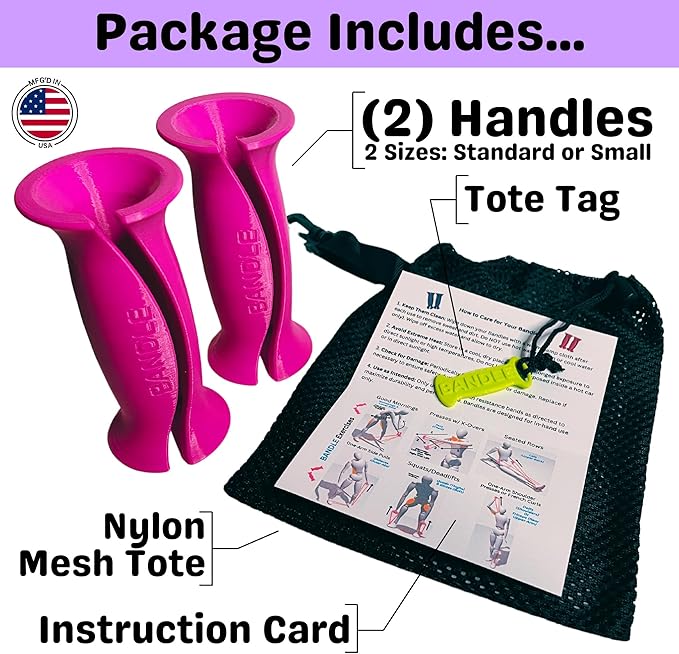 Bandle™ - True Ergonomic Handles for Resistance Bands | Unleash The Full Potential of Pain-Free, Full-Body Workouts | Durable & Comfortable for High-Intensity Training (2 Handles)-GravixFit
