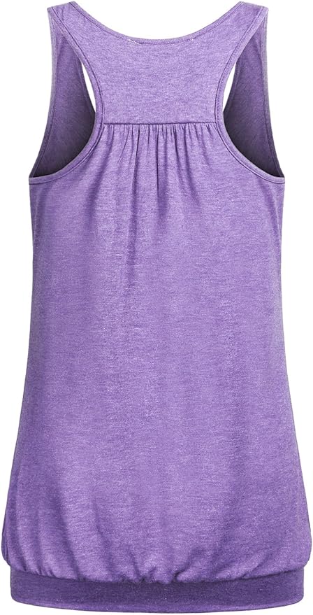 Miusey Womens Sleeveless Round Neck Loose Fit Racerback Yoga Tank Top-GravixFit