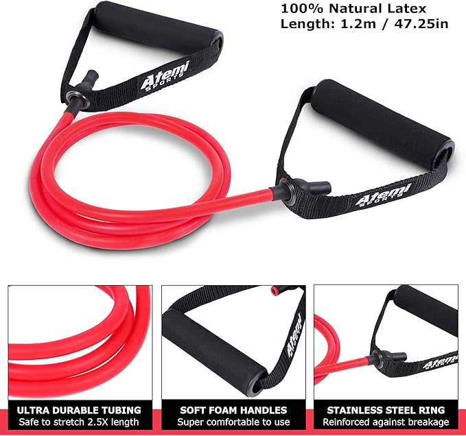 Resistance Bands with Handles and Door Anchor, Gym Resistance Tubes for Strength Training, Exercise Bands for Working Out, Physical Therapy, Home Workouts, Pilates & Crossfit-GravixFit