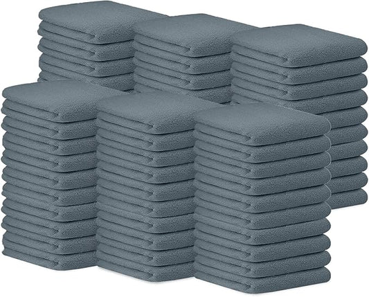 Avalon Towels Terry Bar Mop Towels (Value Pack of 60) Size 14"x17" – Absorbent and Durable, Multipurpose Cleaning Rags, Cotton Cleaning Cloths, Terry Cloth Rags, Reusable Shop Rag (Grey)-GravixFit