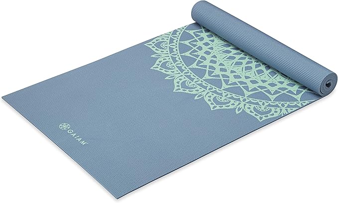 Gaiam Yoga Mat - Premium 5mm Print Thick Non Slip Exercise & Fitness Mat for All Types of Yoga, Pilates & Floor Workouts (68" x 24" x 5mm)-GravixFit