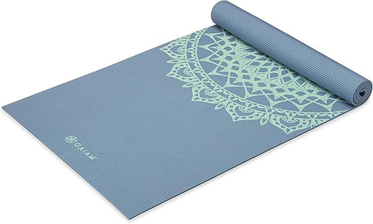 Gaiam Yoga Mat - Premium 5mm Print Thick Non Slip Exercise & Fitness Mat for All Types of Yoga, Pilates & Floor Workouts (68" x 24" x 5mm)-GravixFit
