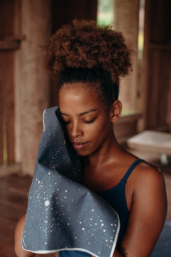 Yoga Design LAB | The Hand Towel | Premium Non Slip Hand Towel | Designed in Bali | Colorful Eco Printed + Quick Dry + Soft | Hot Yoga, Bikram, Ashtanga, Sport, Barre, Travel (Celestial)-GravixFit
