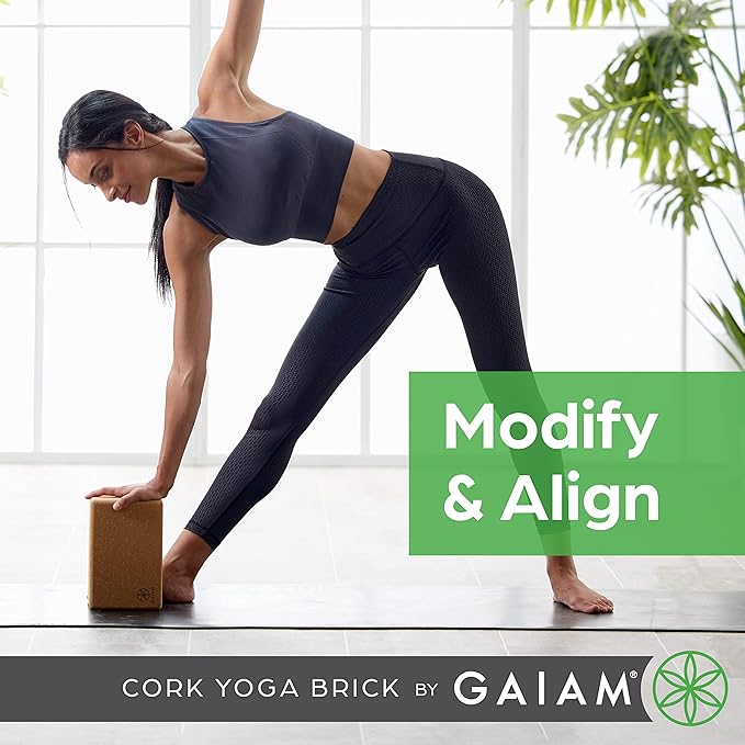Gaiam Yoga Block - Supportive Latex-Free Eva Foam - Soft Non-Slip Surface with Beveled Edges for Yoga, Pilates, Meditation - Yoga Accessories for Stability, Balance, Deepen Stretches-GravixFit