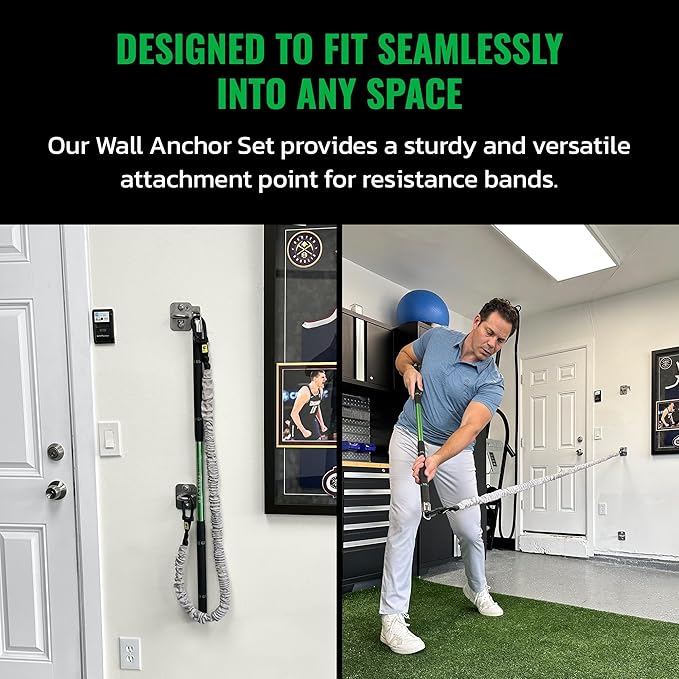 GolfForever Wall Anchor Set Proven by Golfer Scottie Scheffler | Golf Swing Training Wall Anchor Point | Premium Golf Training Workout Exercise Equipment to Expand Movements | 3-Pack | 6 Lag Screws-GravixFit