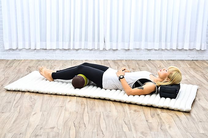 Leewadee Small Yoga Bolster – Shape-Retaining Cervical Neck Roll, Tube Pillow for Comfortable Reading, Kapok Filling, 22 x 6 x 6 inches-GravixFit
