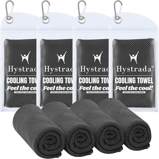4 Packs Cooling Towel (40 x 12), Ice Towel, Microfiber, Soft Breathable Chilly Towel Stay Cool for Yoga, Workout, Sport, Gym, Camping, Fitness, Running, Workout & More Activities - Multicolor-GravixFit
