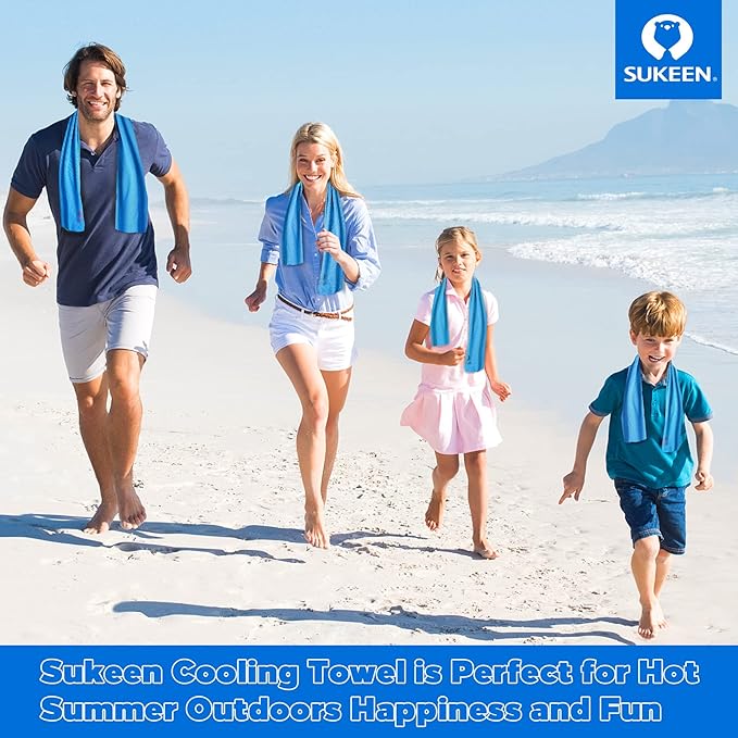 Sukeen Cooling Towel,Instant Evaporative Cooling for Sports,Yoga,Golf,Gym,Neck,Workout and More(40”x 12”)-GravixFit