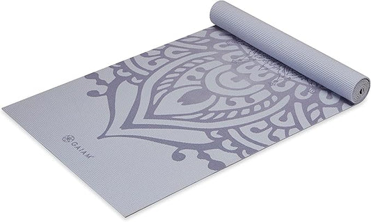 Gaiam Yoga Mat - Premium 5mm Print Thick Non Slip Exercise & Fitness Mat for All Types of Yoga, Pilates & Floor Workouts (68" x 24" x 5mm)-GravixFit
