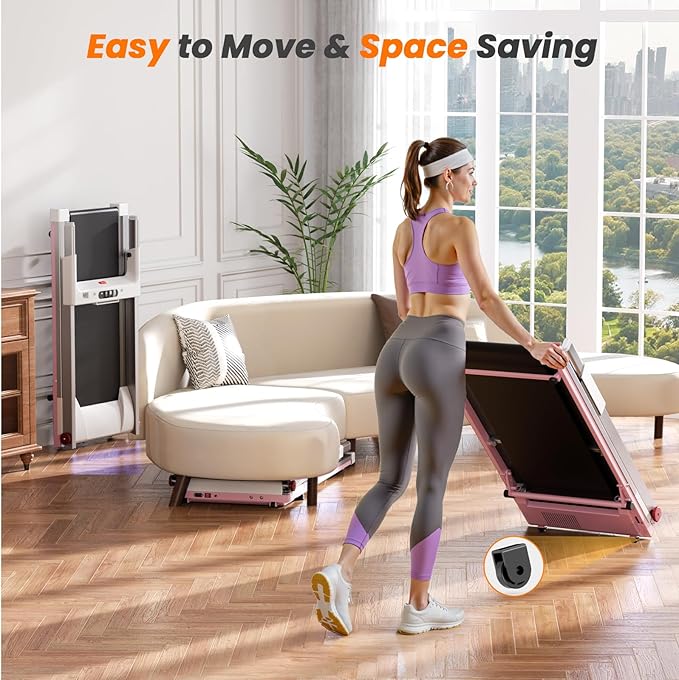 Treadmills for Home, 4-in-1 Foldable Treadmill with Incline, 300 LBS Capacity Running Treadmills for Home Small Spaces with Handles, 3.0 HP Folding Treadmill with Smart APP-GravixFit
