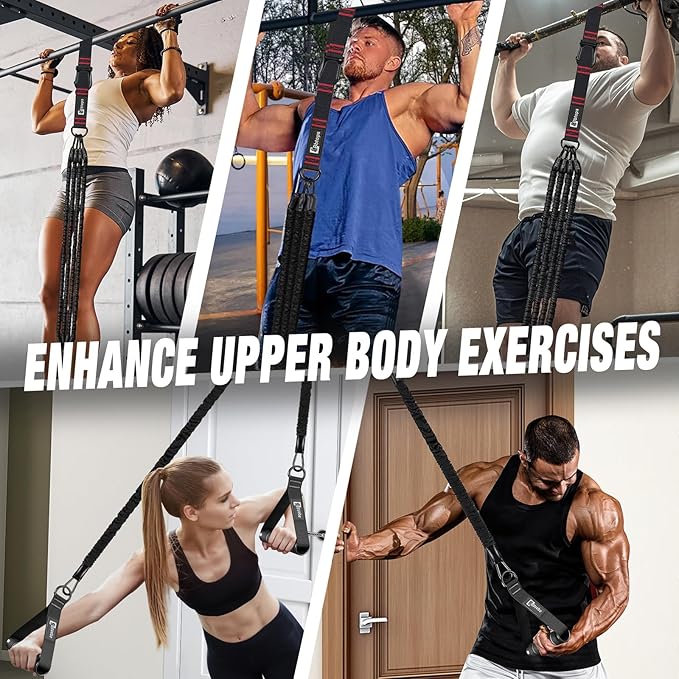 Pull Up Assistance Bands,Up to 300 lbs Assistance,Adjustable Heavy Duty 4 Resistance Bands for Pull up, with Feet/Knee Rest, Handle and Door Anchor for Home Gym Fitness Exercise Strength Training-GravixFit