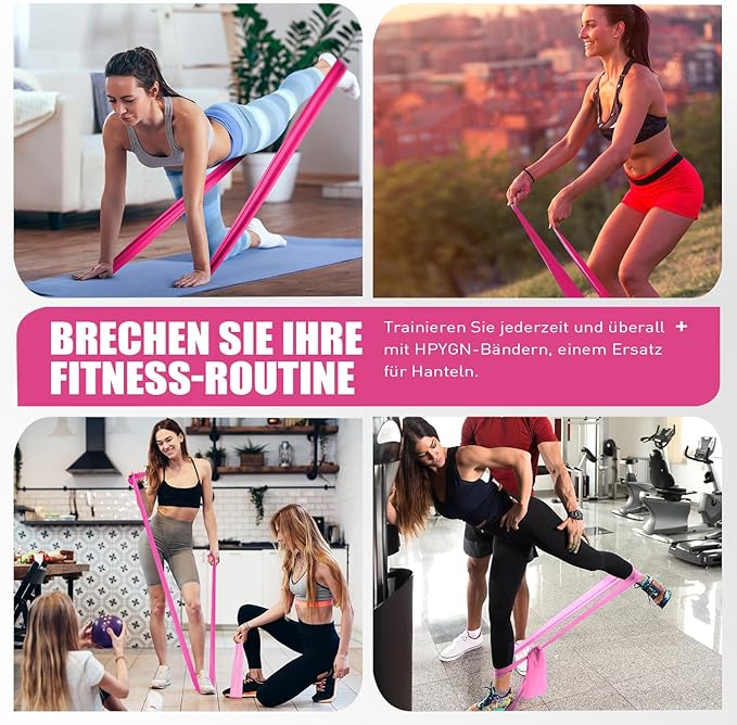 Resistance Bands, Exercise Bands, Physical Therapy Bands for Strength Training, Yoga, Pilates, Stretch Elastic Band with Different Strengths, Workout Bands for Home Gym-GravixFit