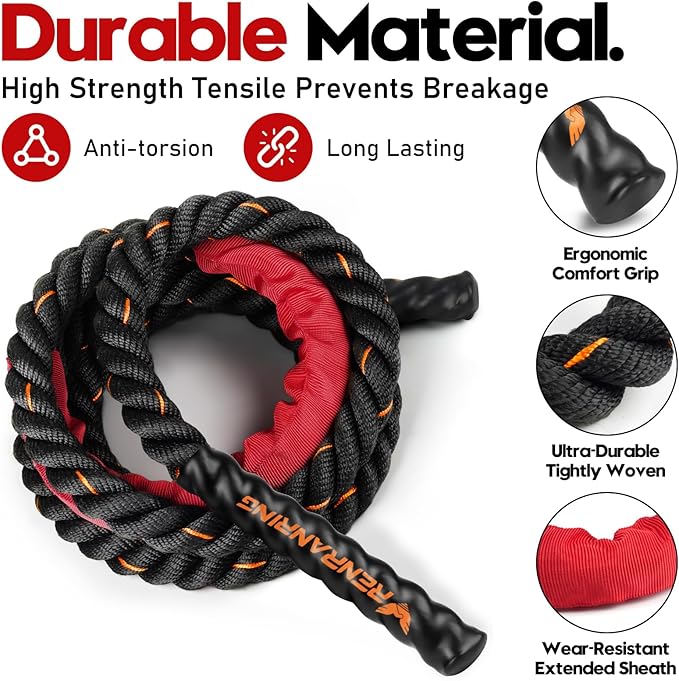 Weighted Jump Rope for Men and Women, 3lb 4lb 5lb Adult Heavy Skipping Rope, Jumprope for Fitness,Workout Equipment, Fitness Equipment for Home Gym Exercise,Improve Strength and Building Muscle-GravixFit