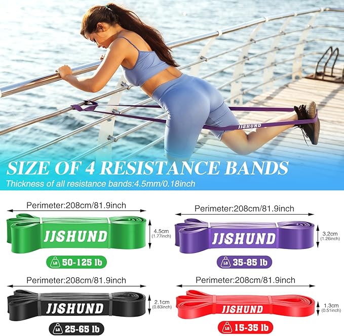 Resistance Bands Set, Pull Up Assistance Bands Pull Up Bands Exercise Bands for Men Women, Workout Bands for Working Out, Muscle Strength Training, Body Stretching-GravixFit