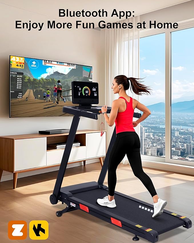 Auto Incline Treadmill, 20% Incline, 3.0HP, 10 MPH Running Machine, 18.5" Wide Belt, 350 lbs Capacity, Treadmill for Home with Bluetooth App-GravixFit